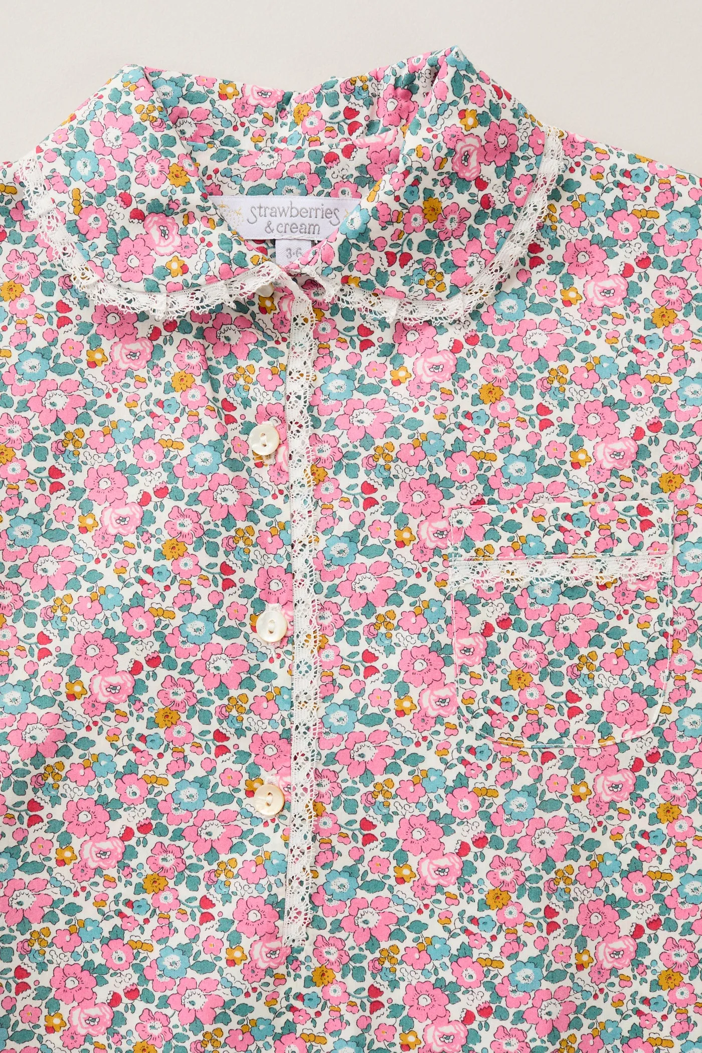 Baby Pyjama in Pink Floral Liberty Print