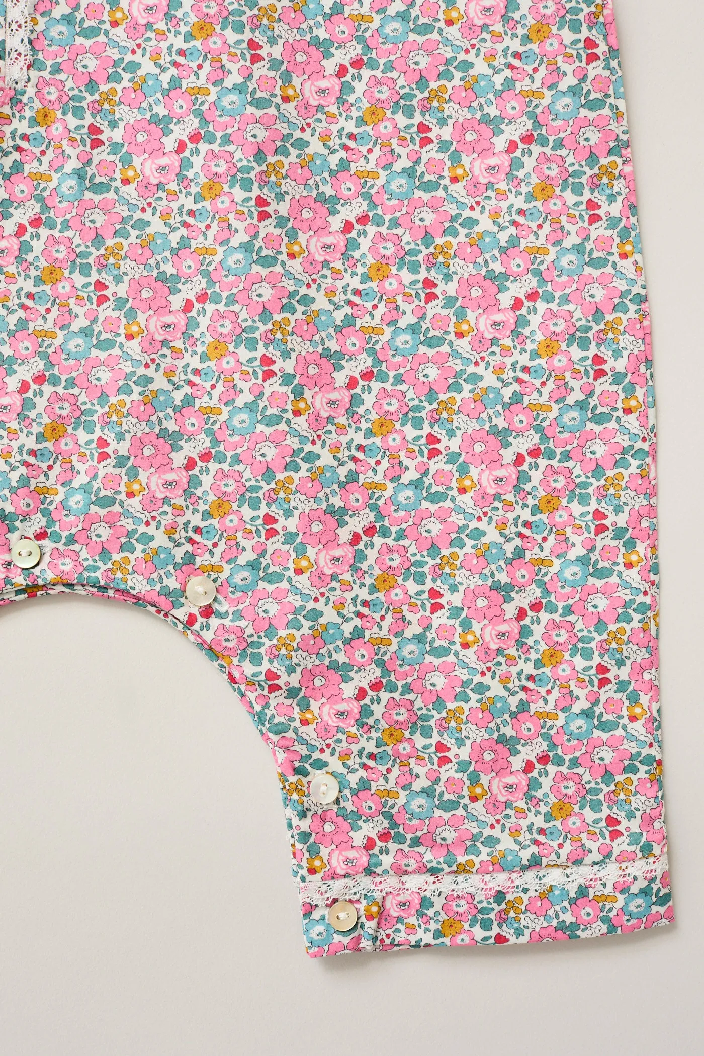 Baby Pyjama in Pink Floral Liberty Print