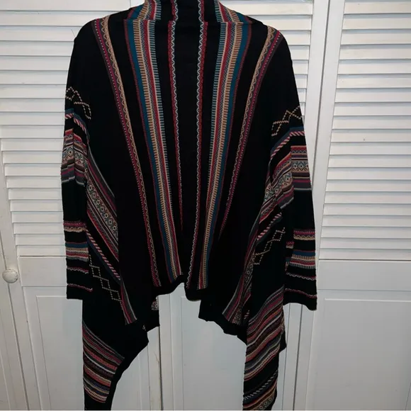 Back in the saddle open front western cardigan sweater M