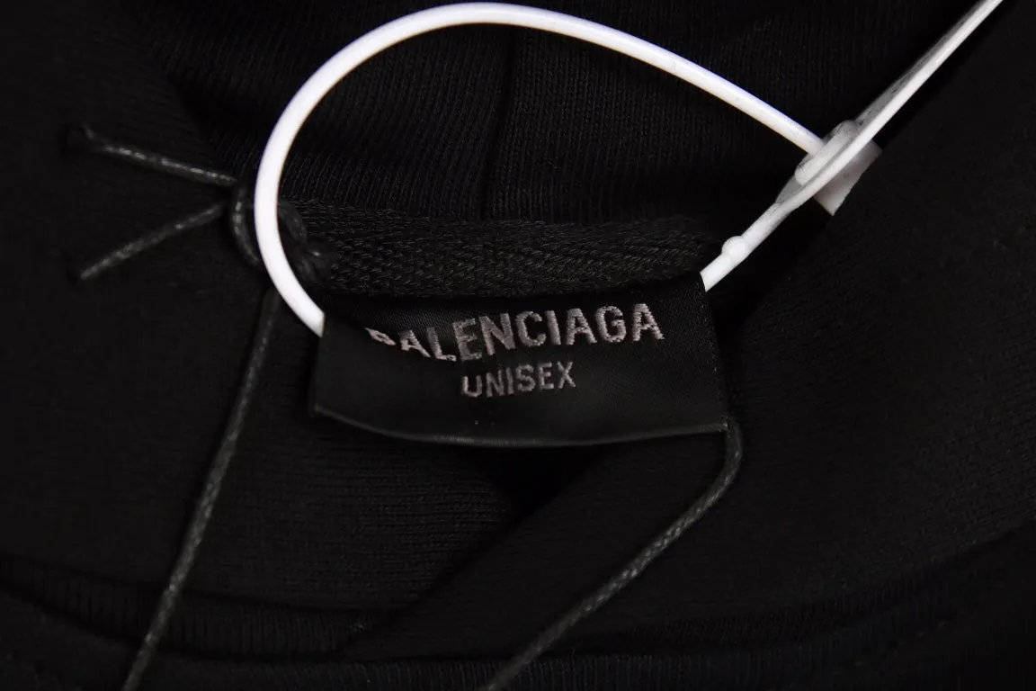 BALENCIAGA PARIS TEAM HOODIE BLACK