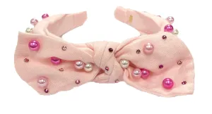 Bari Lynn Bow Headband with Pearls & Crystals