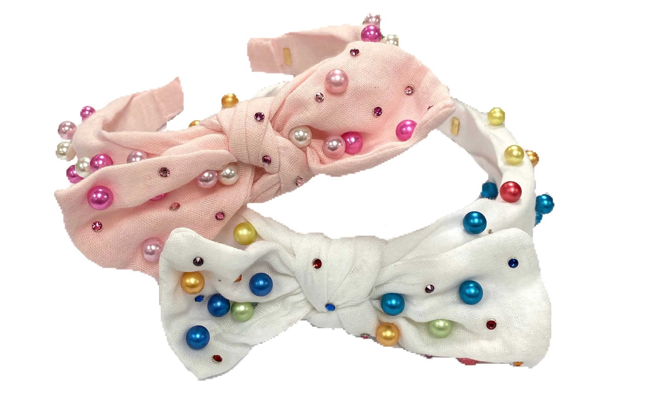 Bari Lynn Bow Headband with Pearls & Crystals