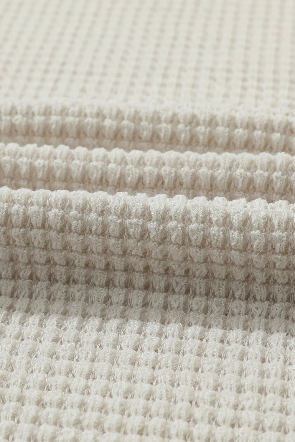 Beige Waffle Knit Top
