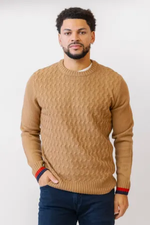 BEN SHERMAN Cable Textured Crewneck