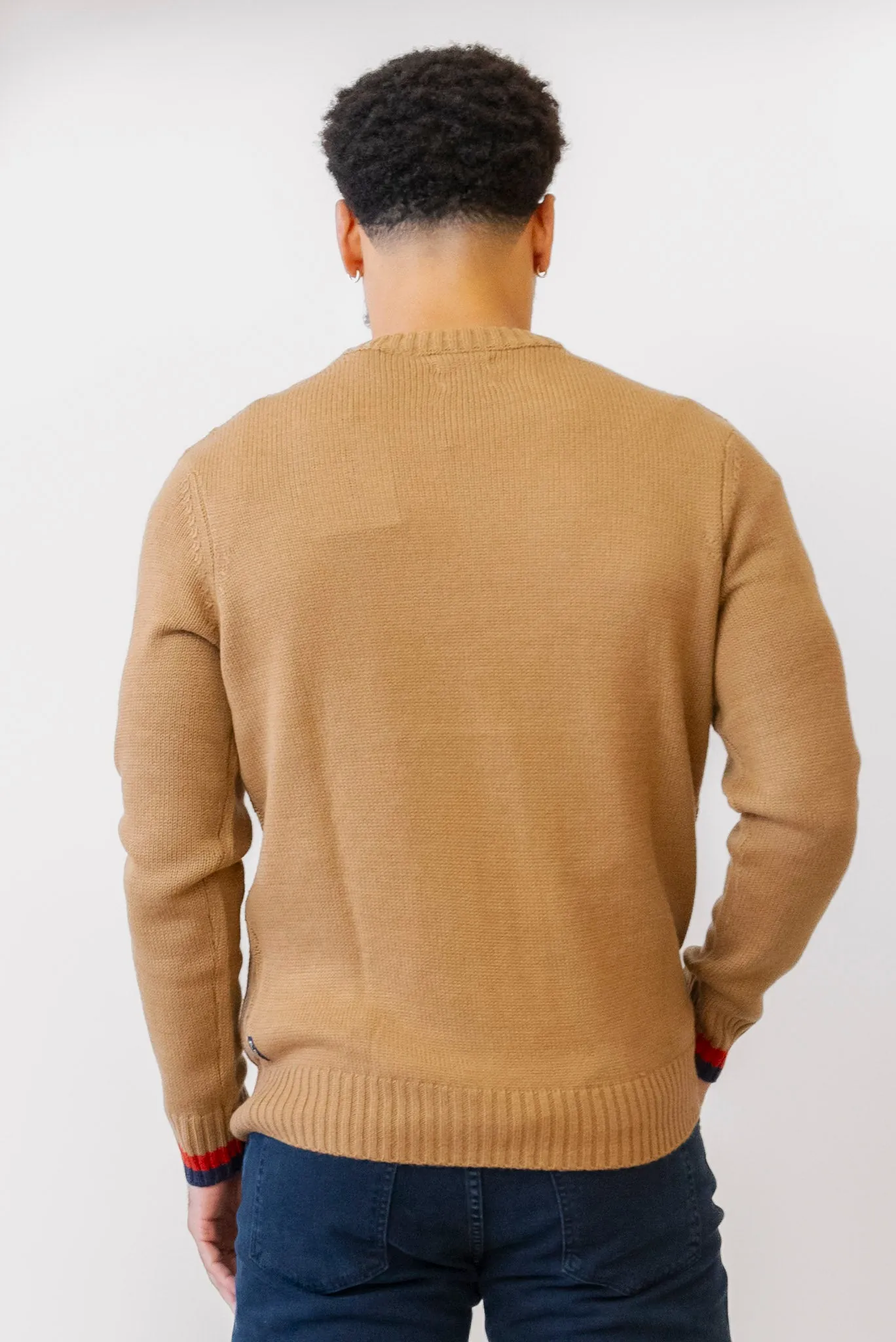 BEN SHERMAN Cable Textured Crewneck