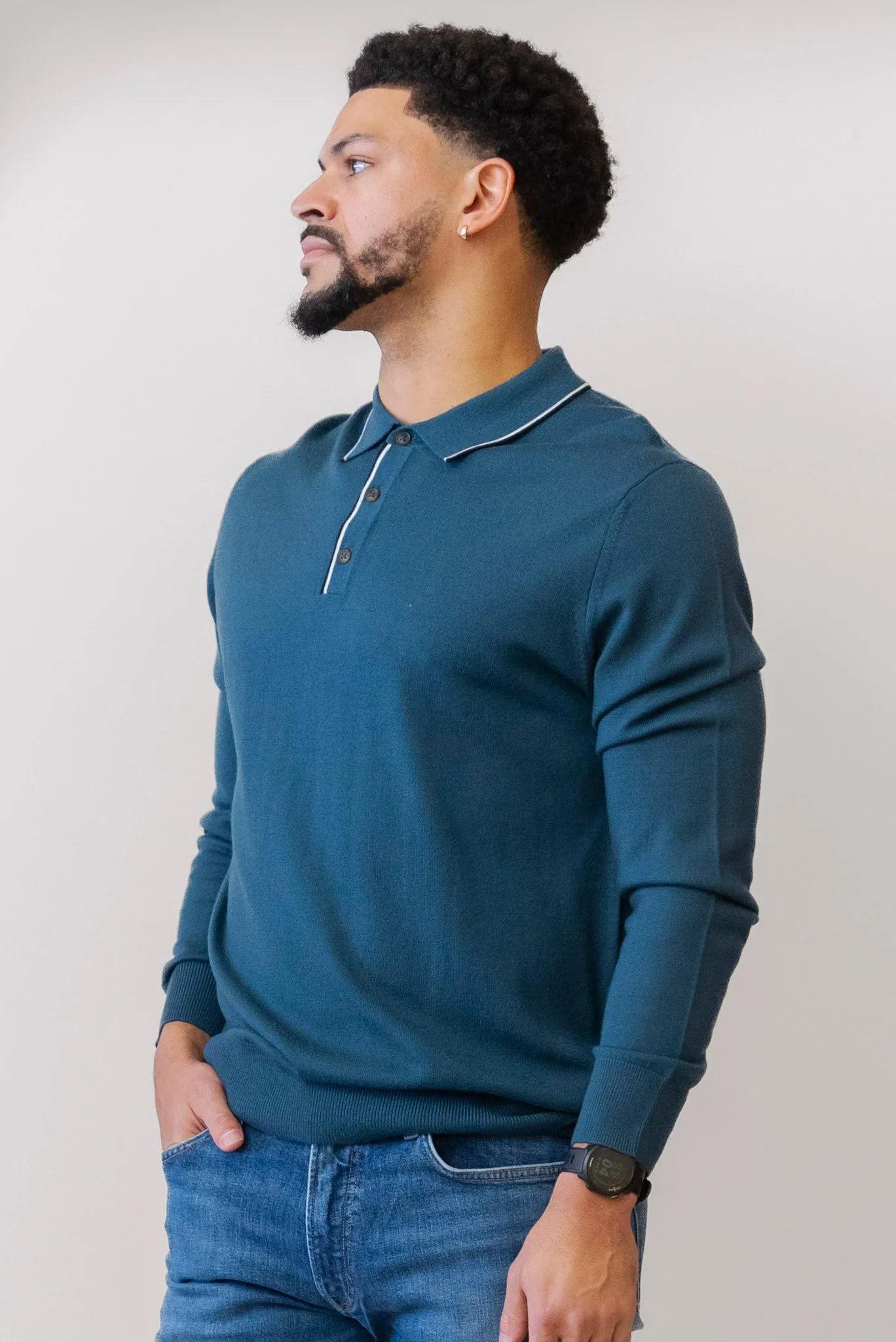 BEN SHERMAN Tipped Merino Polo