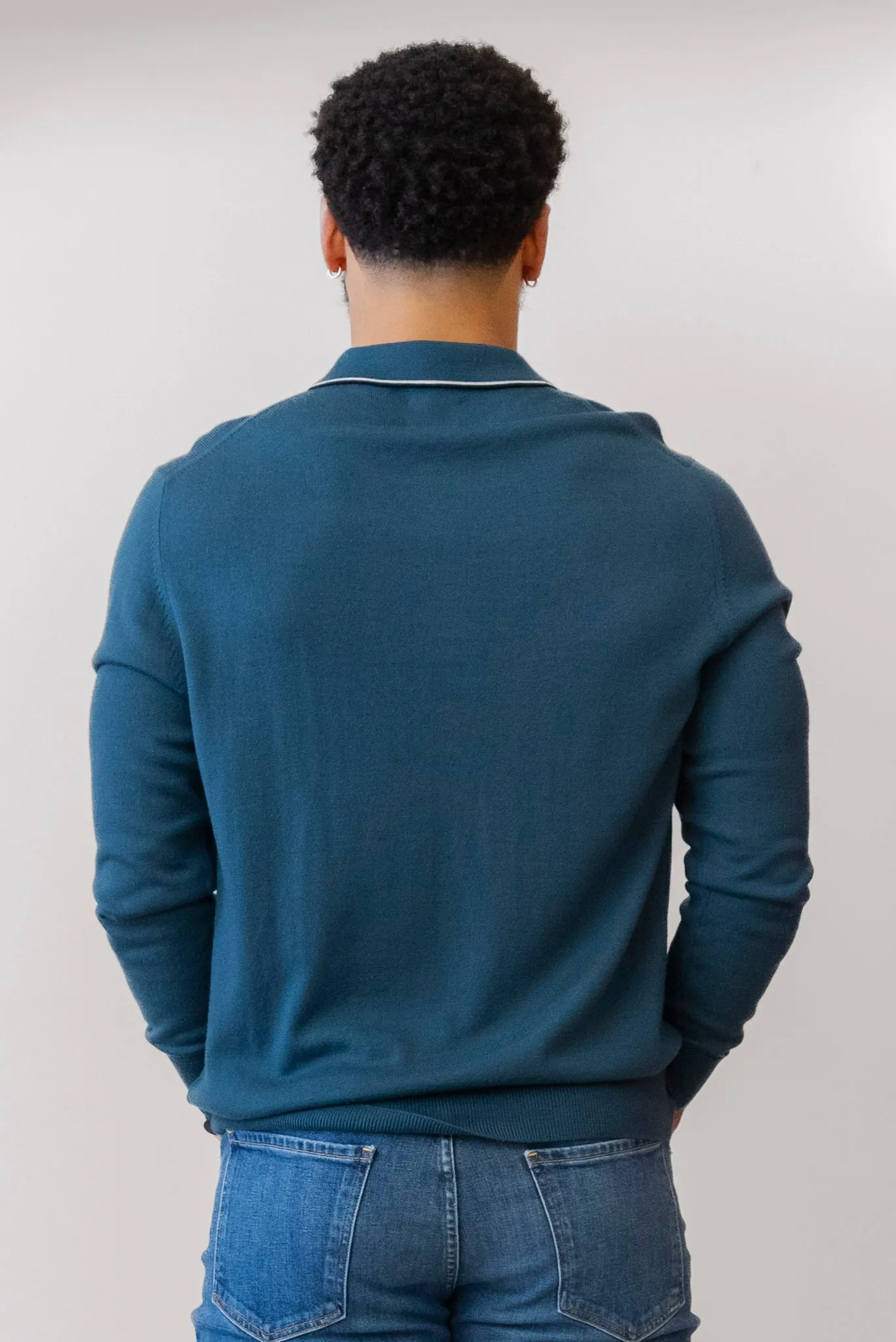 BEN SHERMAN Tipped Merino Polo