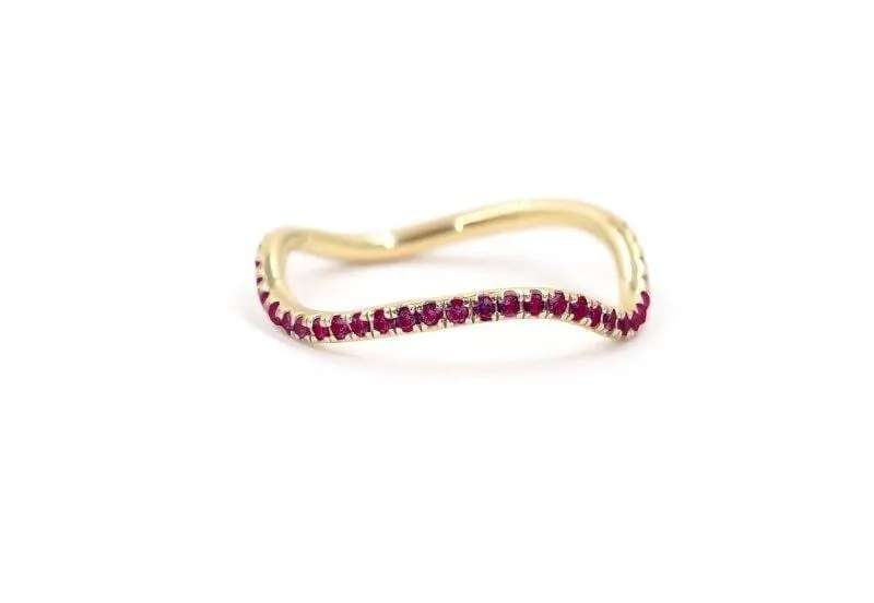 Birthstone Wave Ring