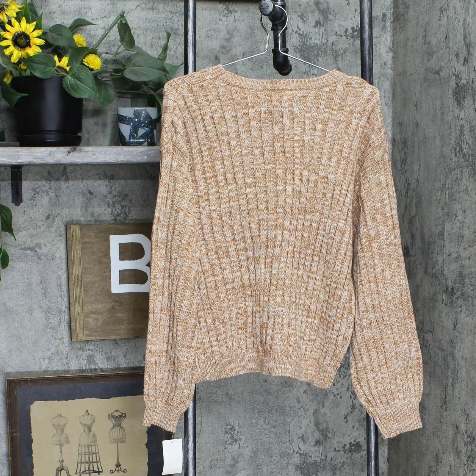 [BLANKNYC] Heather Ribbed Crewneck Sweater