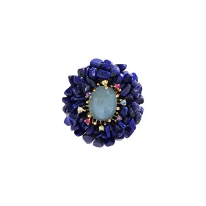 Blue Lapis Lazuli Brooch High-end Luxury Corsage