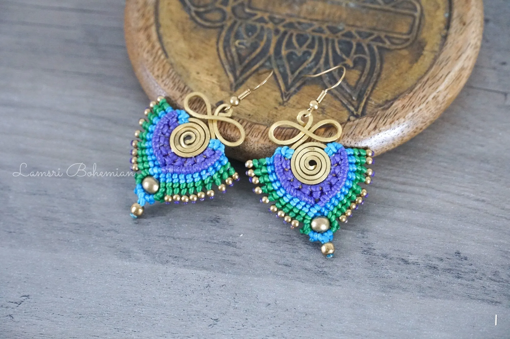 Blush Bloom Micro Macrame Boho Earrings
