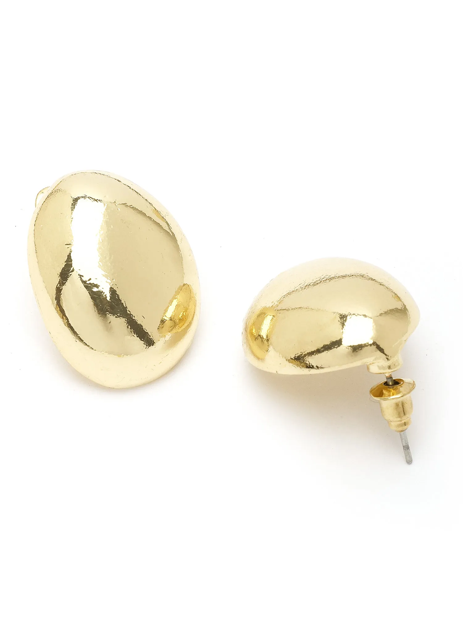 Bohey by KARATCART Gold Plated Classic Dome Shape Stud Earrings for Women