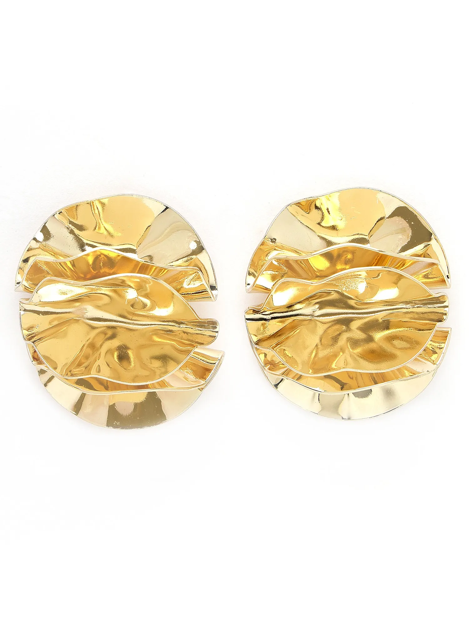 Bohey by KARATCART Gold Plated Contemporary Stud Earrings