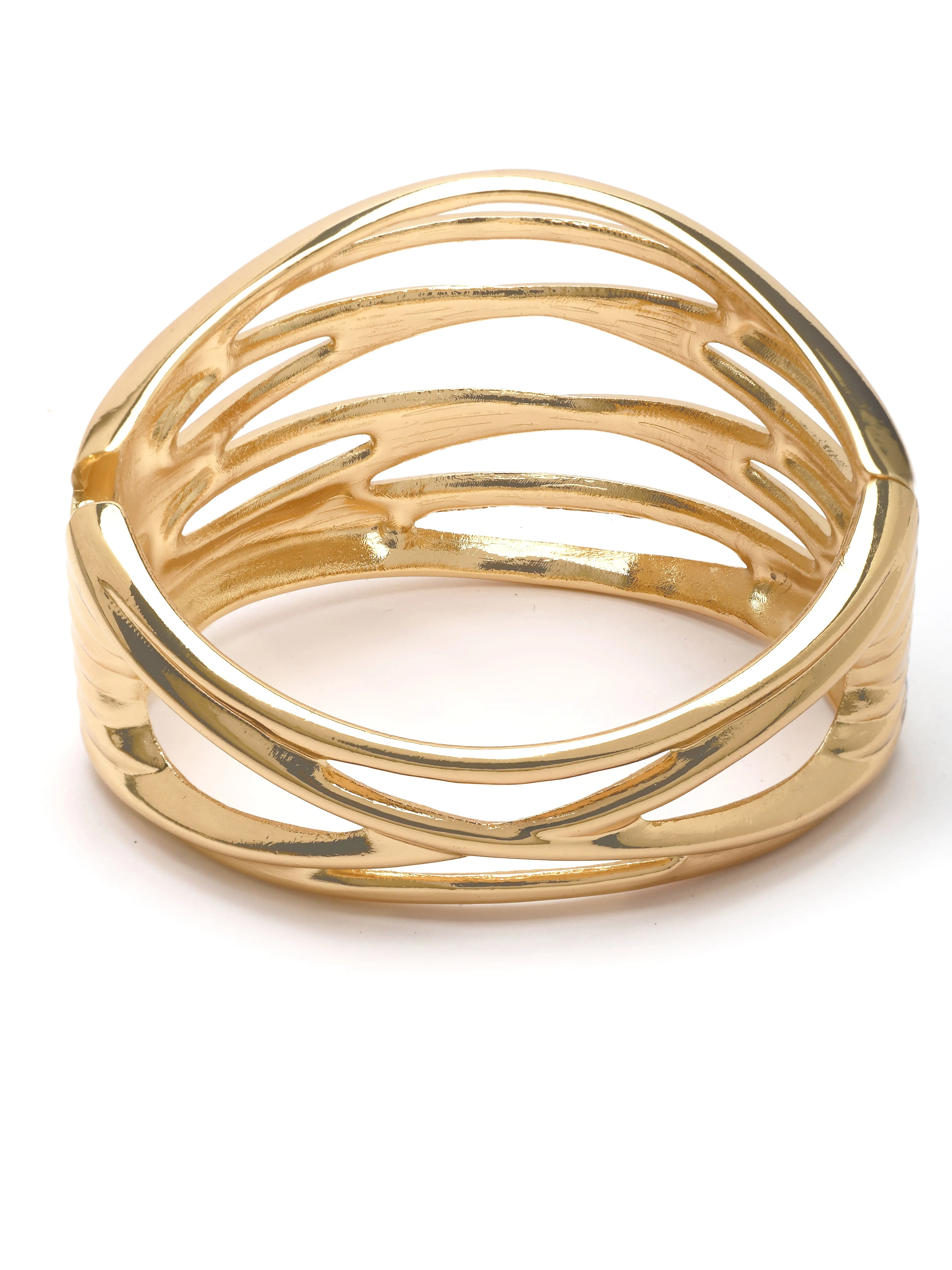 Bohey by KARATCART Gold Plated Designer Kada Bracelet for Women