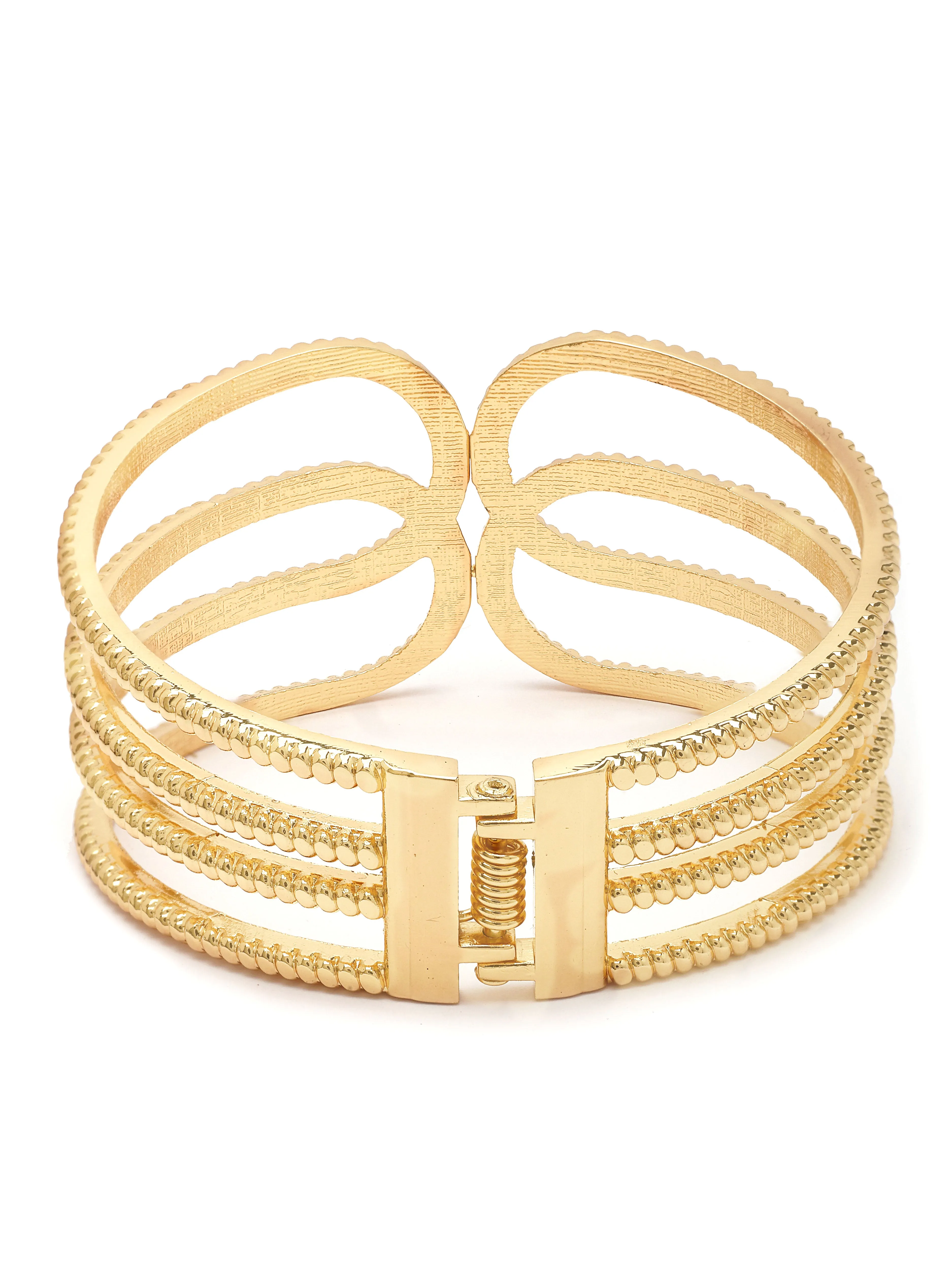 Bohey by KARATCART Gold Plated Designer Kada Bracelet for Women