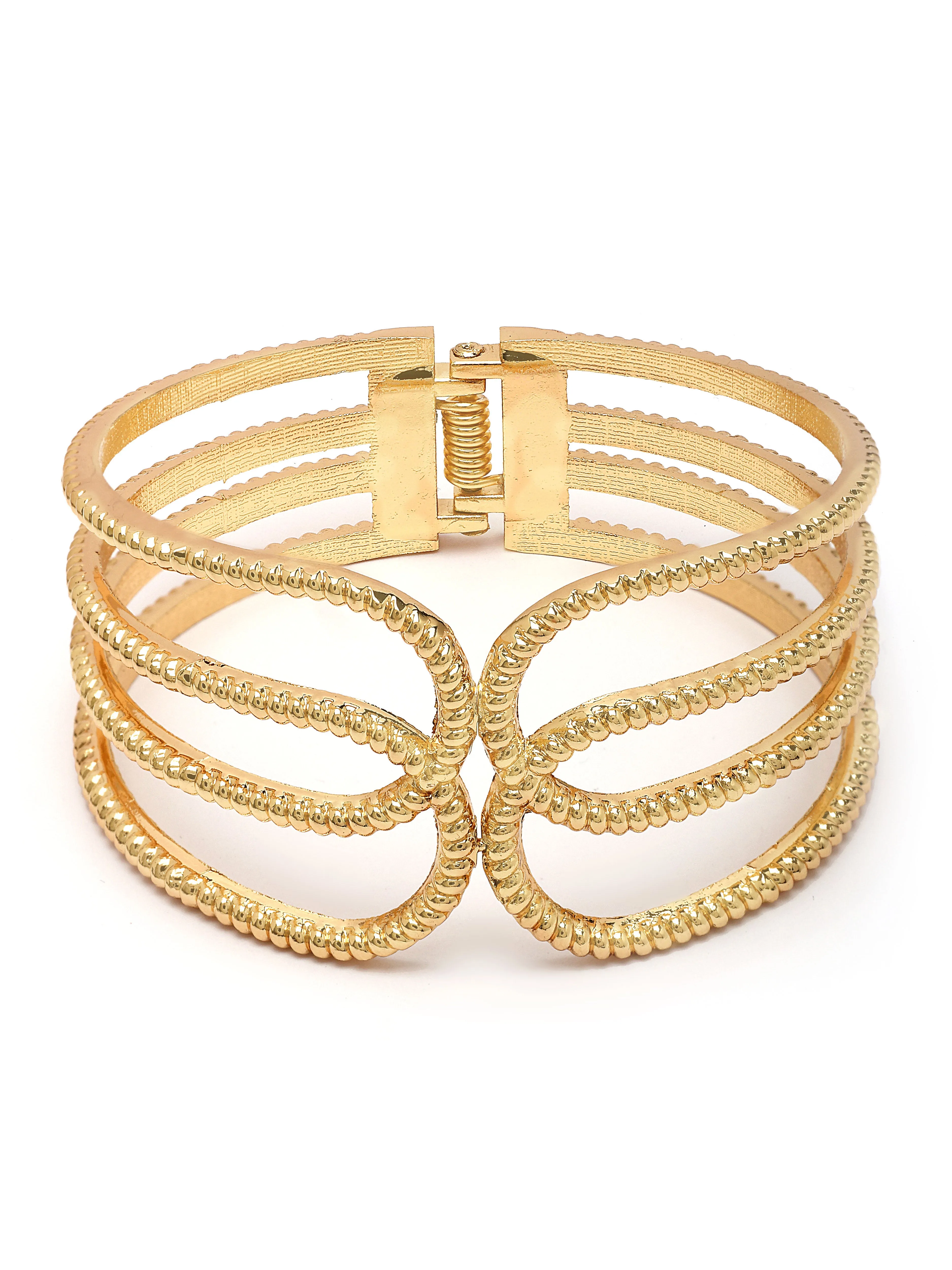 Bohey by KARATCART Gold Plated Designer Kada Bracelet for Women