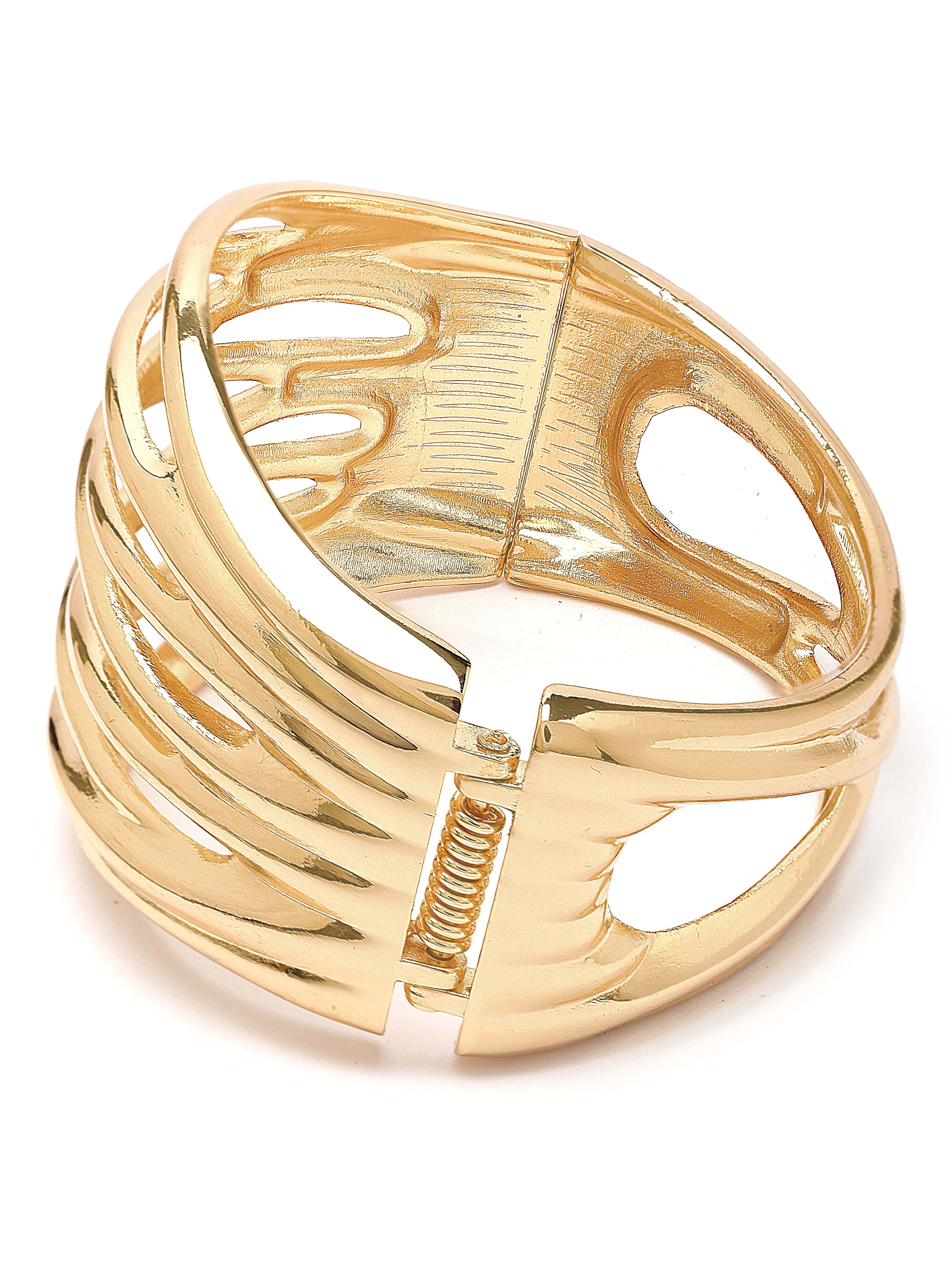 Bohey by KARATCART Gold Plated Designer Kada Bracelet for Women