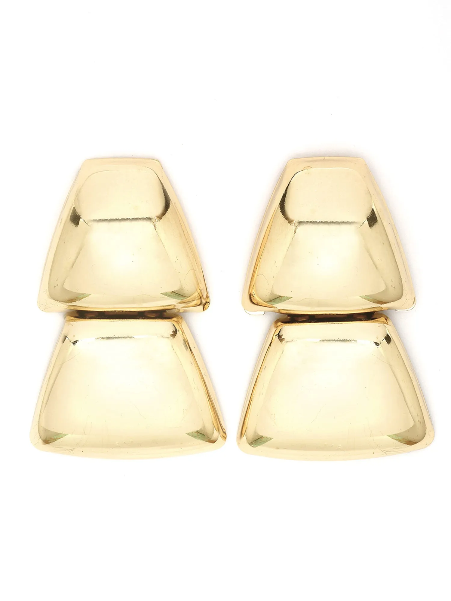 Bohey by KARATCART Gold Plated Geometrical Shape Drop Earrings for Women