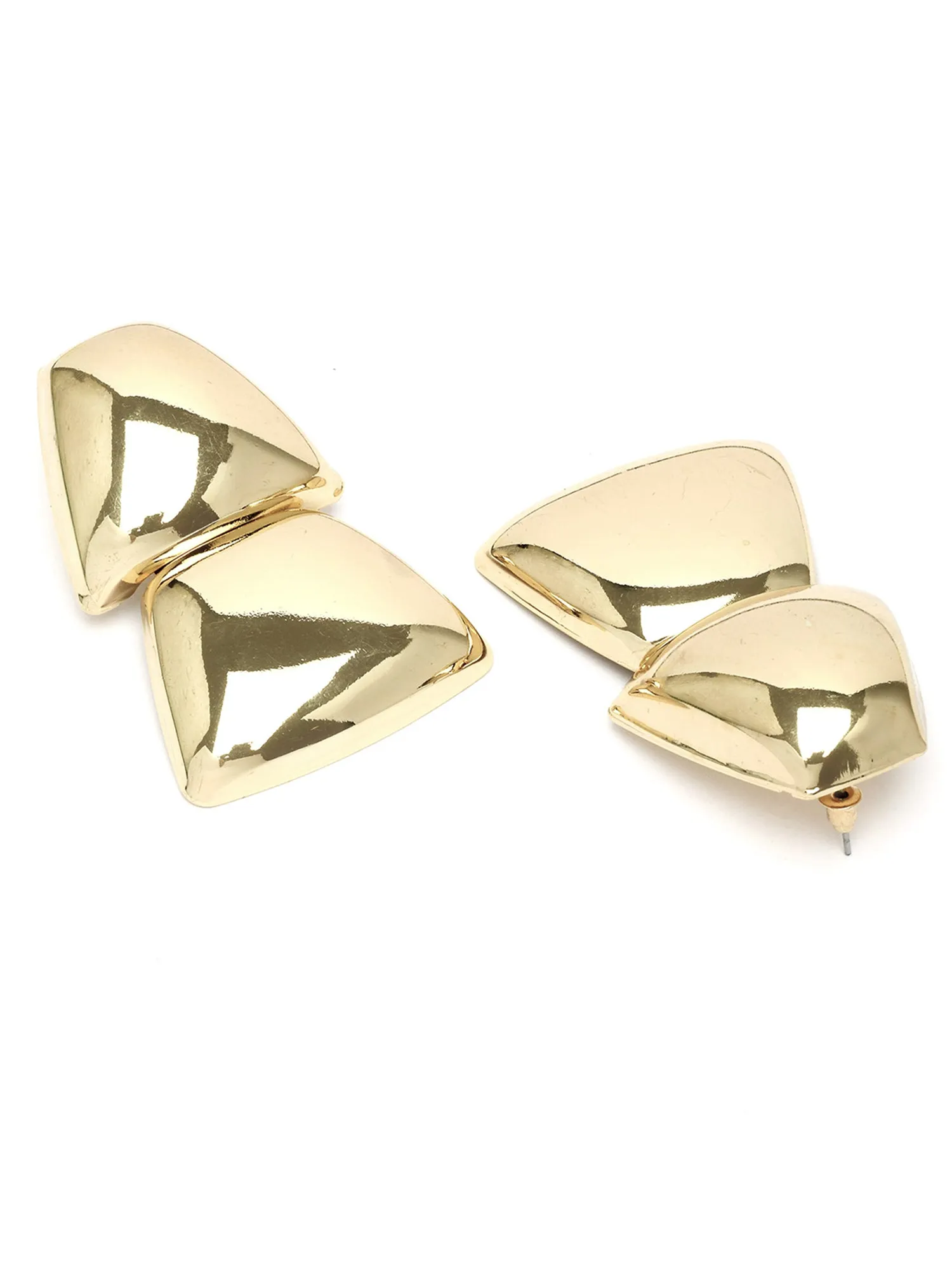 Bohey by KARATCART Gold Plated Geometrical Shape Drop Earrings for Women