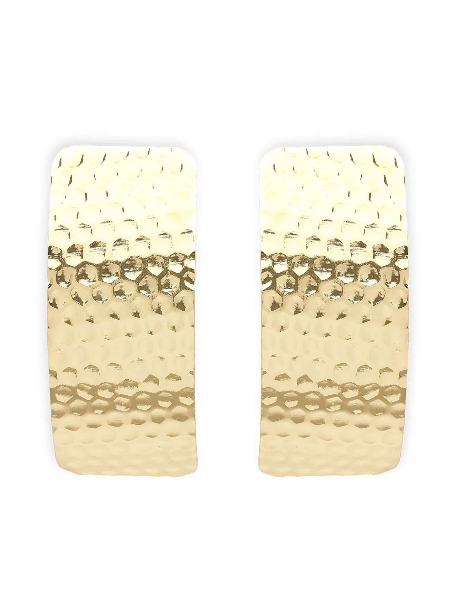 Bohey by KARATCART Gold Plated Hammered Finish Drop Earrings for Women