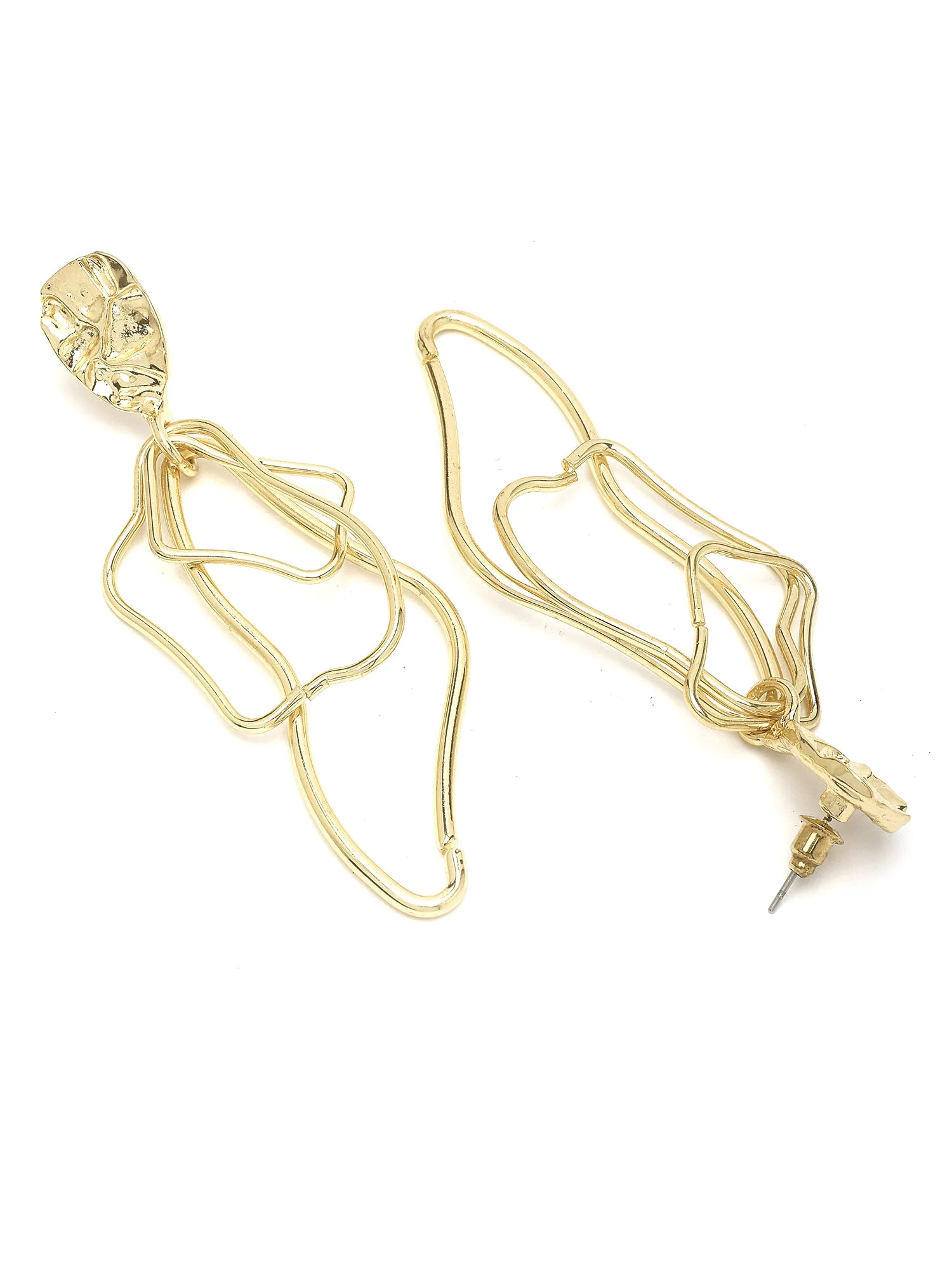 Bohey by KARATCART Gold Plated Twisted Drop Earrings for Women