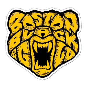 Boston Black & Gold Bear Sticker
