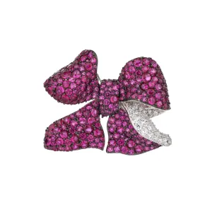 Bow Petal Diamond Brooch Red Hundred High-end Corsage
