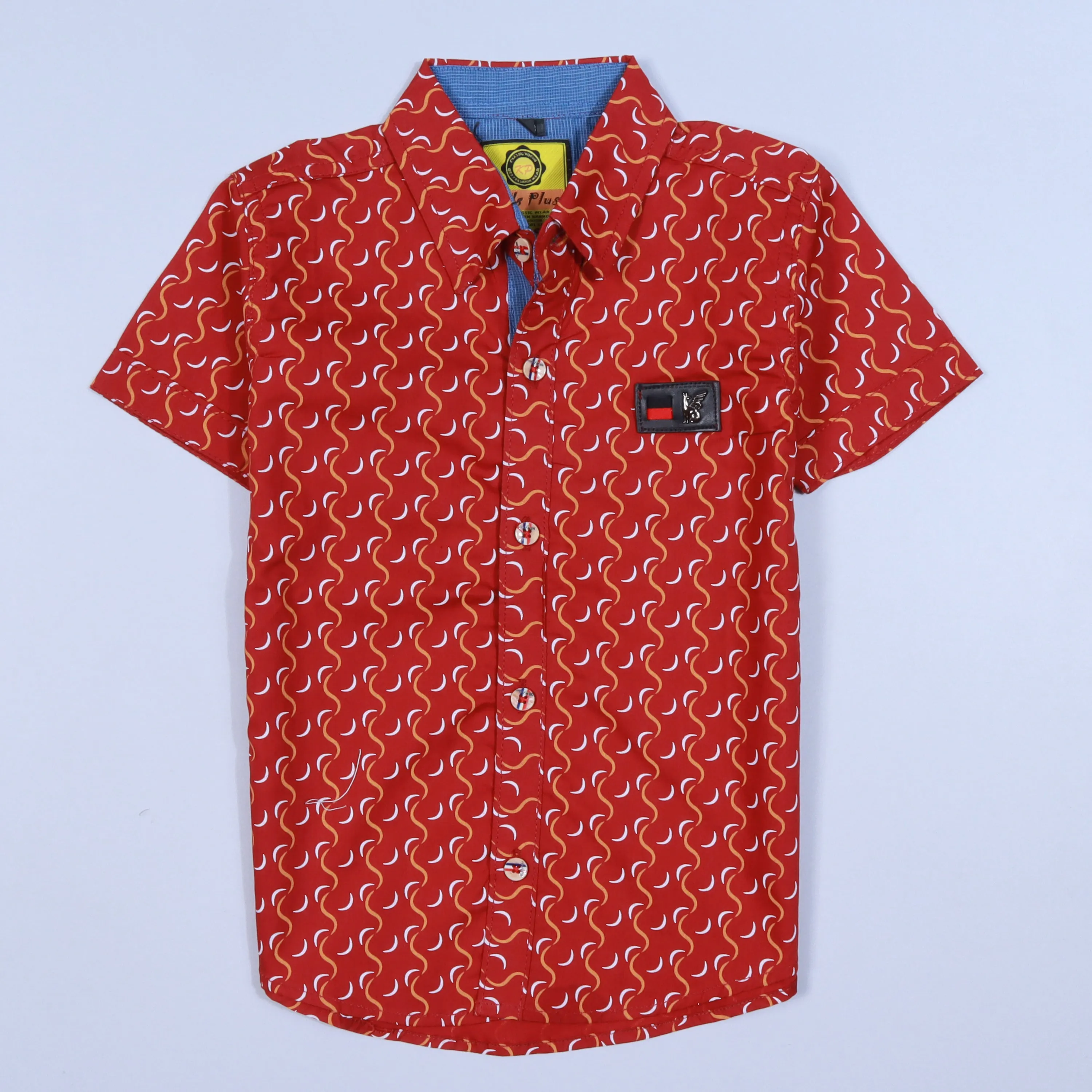 Boys Half Sleeves Casual Shirt Color Red