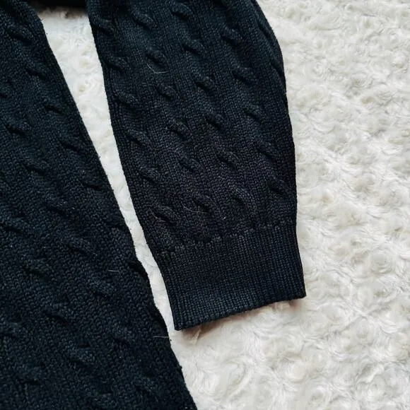 Brandy Melville Oversized Black Brianna Cotton Cable Knit Slouchy Sweater