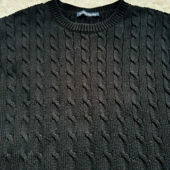 Brandy Melville Oversized Black Brianna Cotton Cable Knit Slouchy Sweater