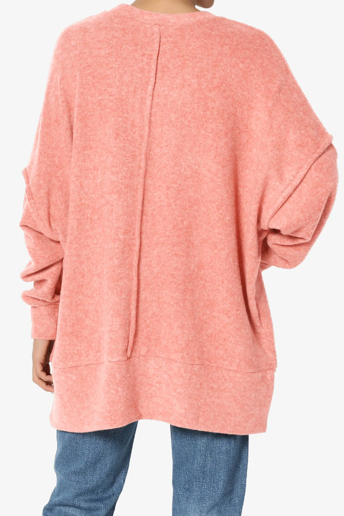 Breccan Blushed Knit Pocket Oversized Sweater