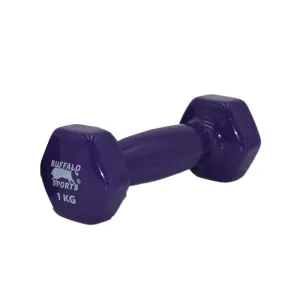 Buffalo Sports 1kg Plastic Coated Dumbbell