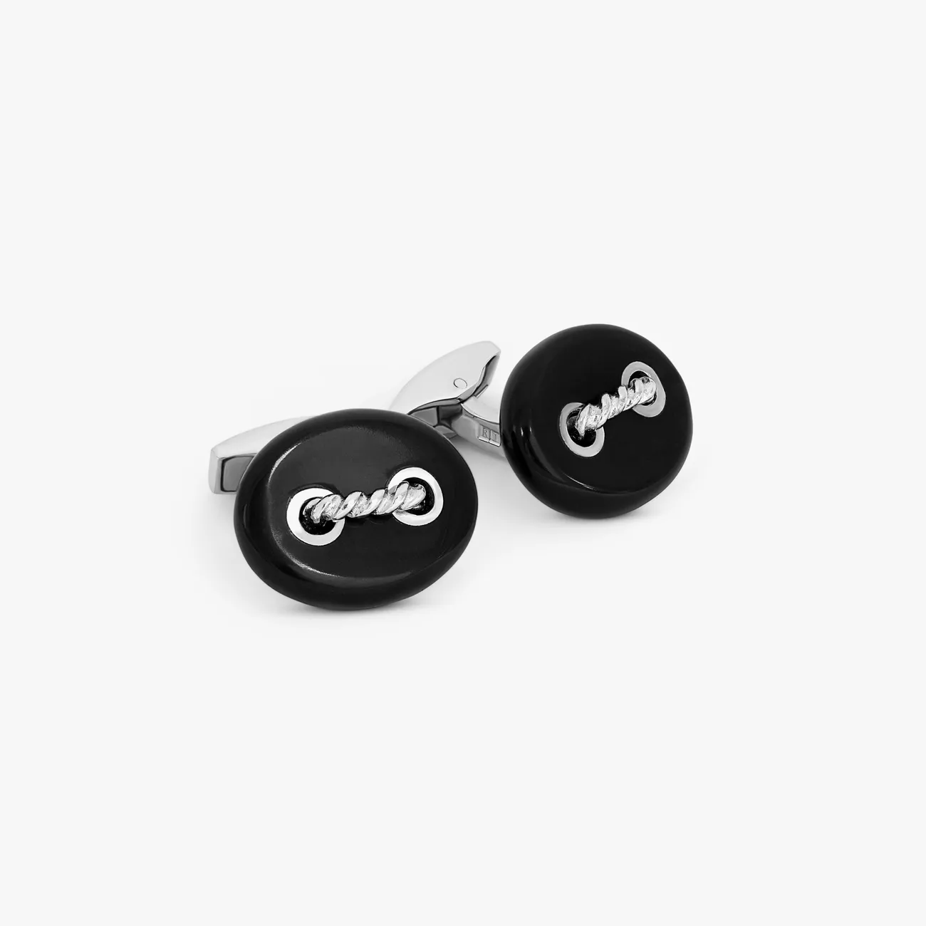 Cable Marine Link Silver Cufflinks With Blue Lapis Cl5554