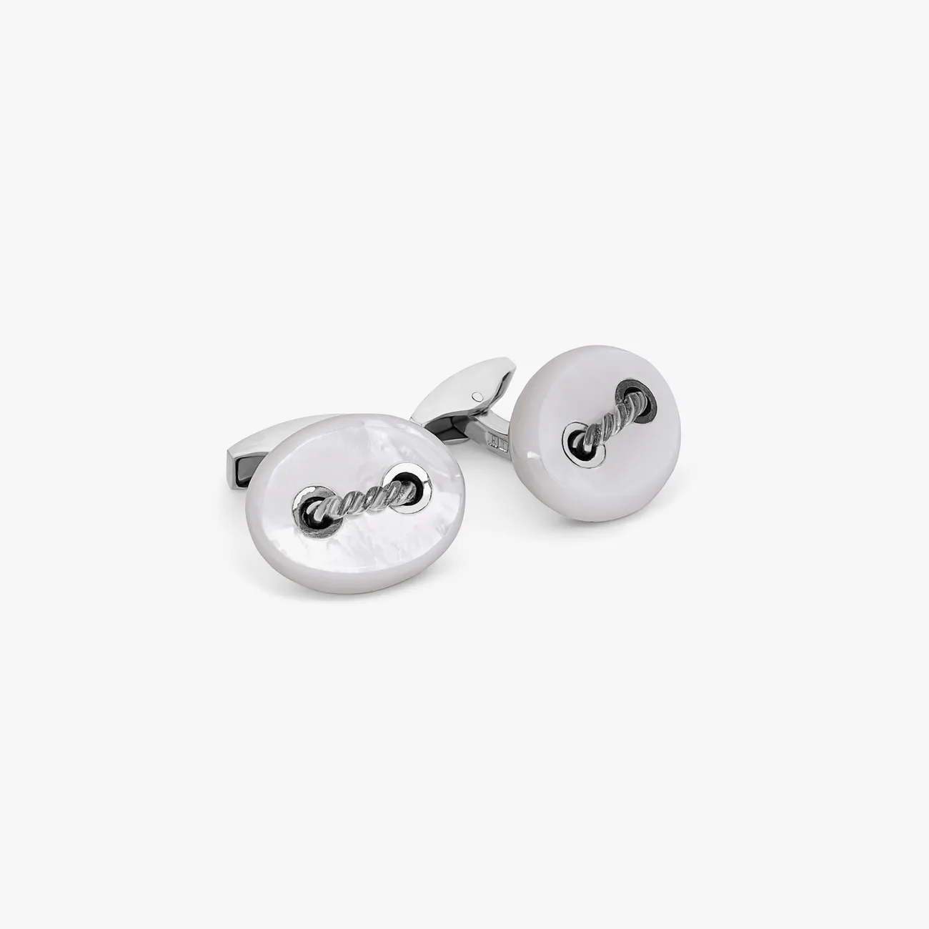 Cable Marine Link Silver Cufflinks With Blue Lapis Cl5554