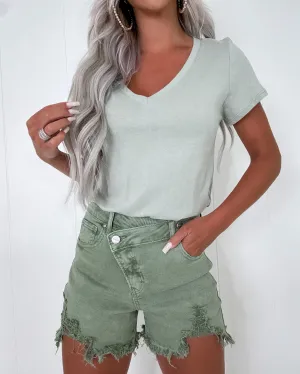 Camilla Classic V-Neck Bodysuit - Sage