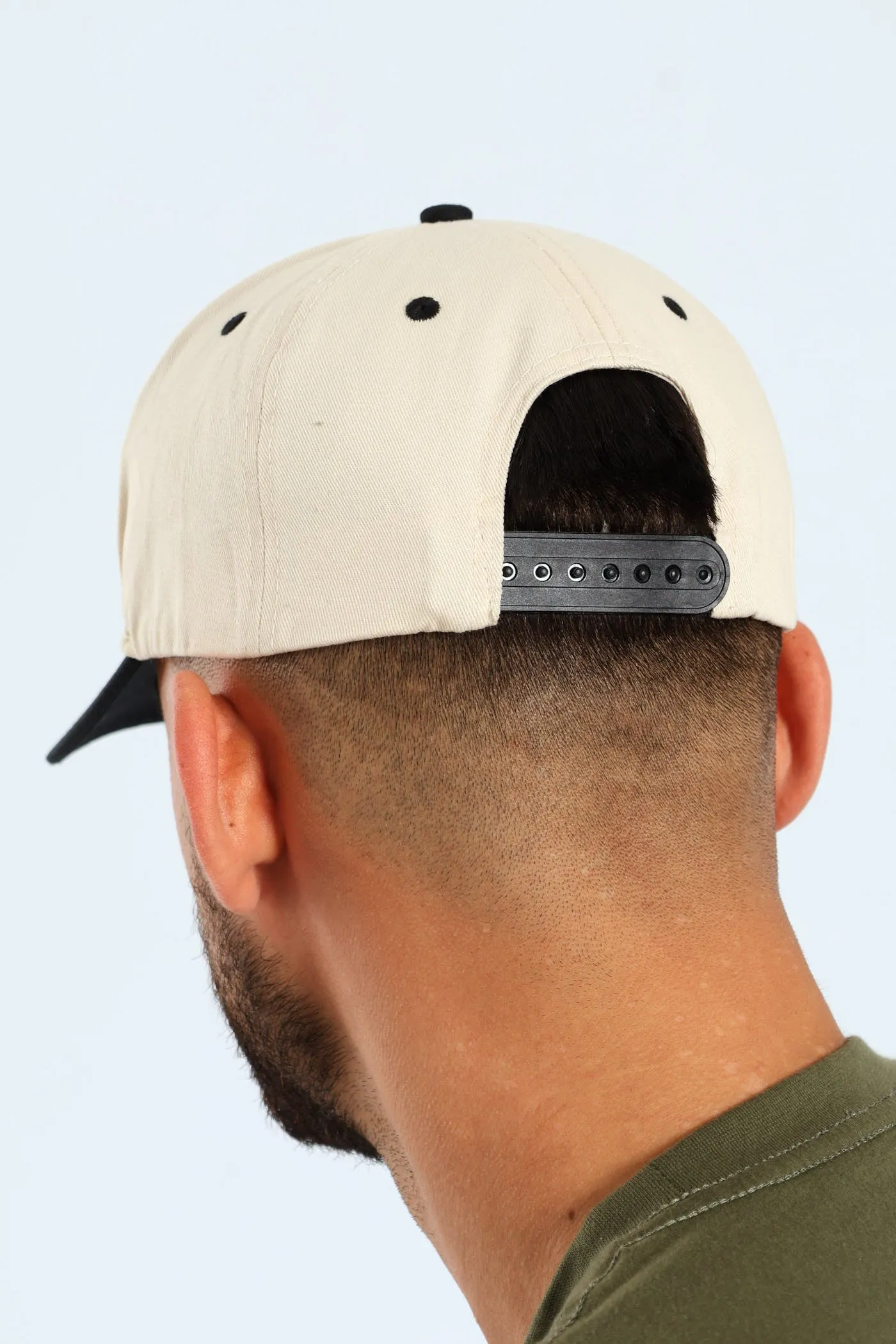Cap With Applique - Black/Beige