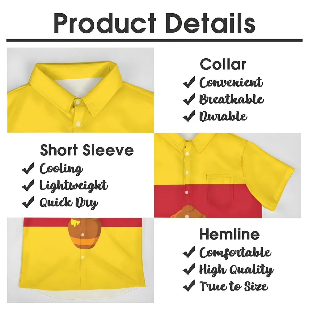 Cartoon Character Honey Print Casual Short Sleeve Shirt 2404001931