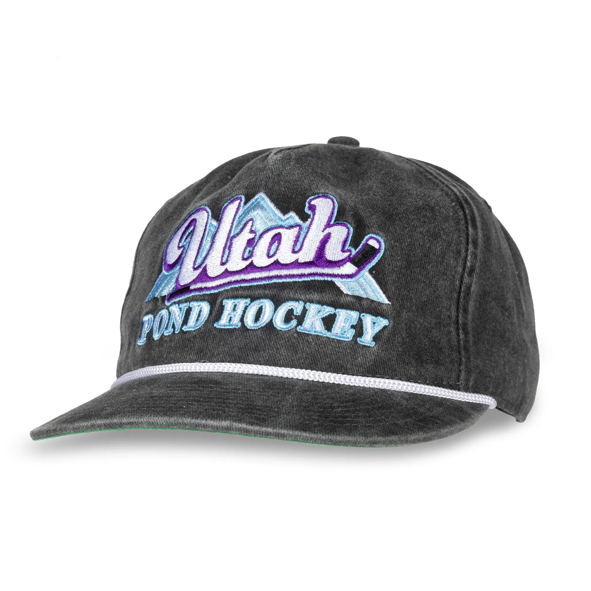 Celly Hockey Utah Pond Hockey Snapback Hat - Washed Black