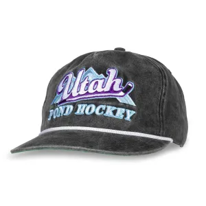 Celly Hockey Utah Pond Hockey Snapback Hat - Washed Black