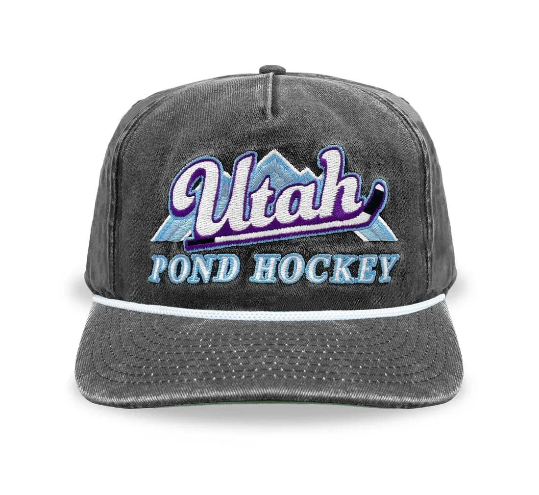 Celly Hockey Utah Pond Hockey Snapback Hat - Washed Black