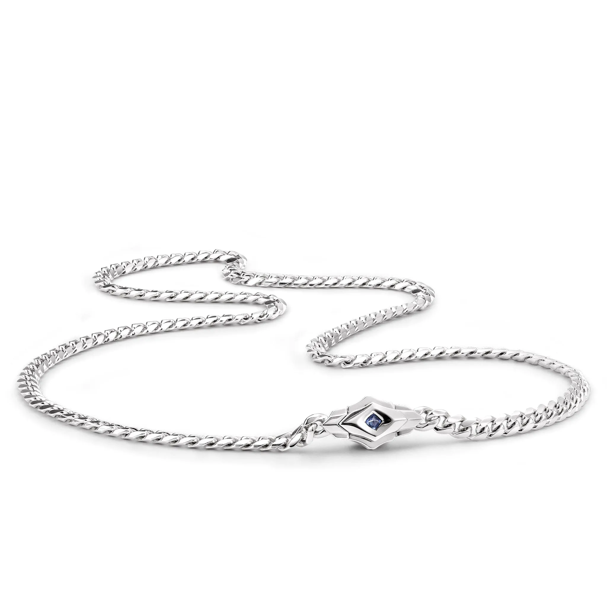 Ceylon Sapphire Clasp Chain Necklace