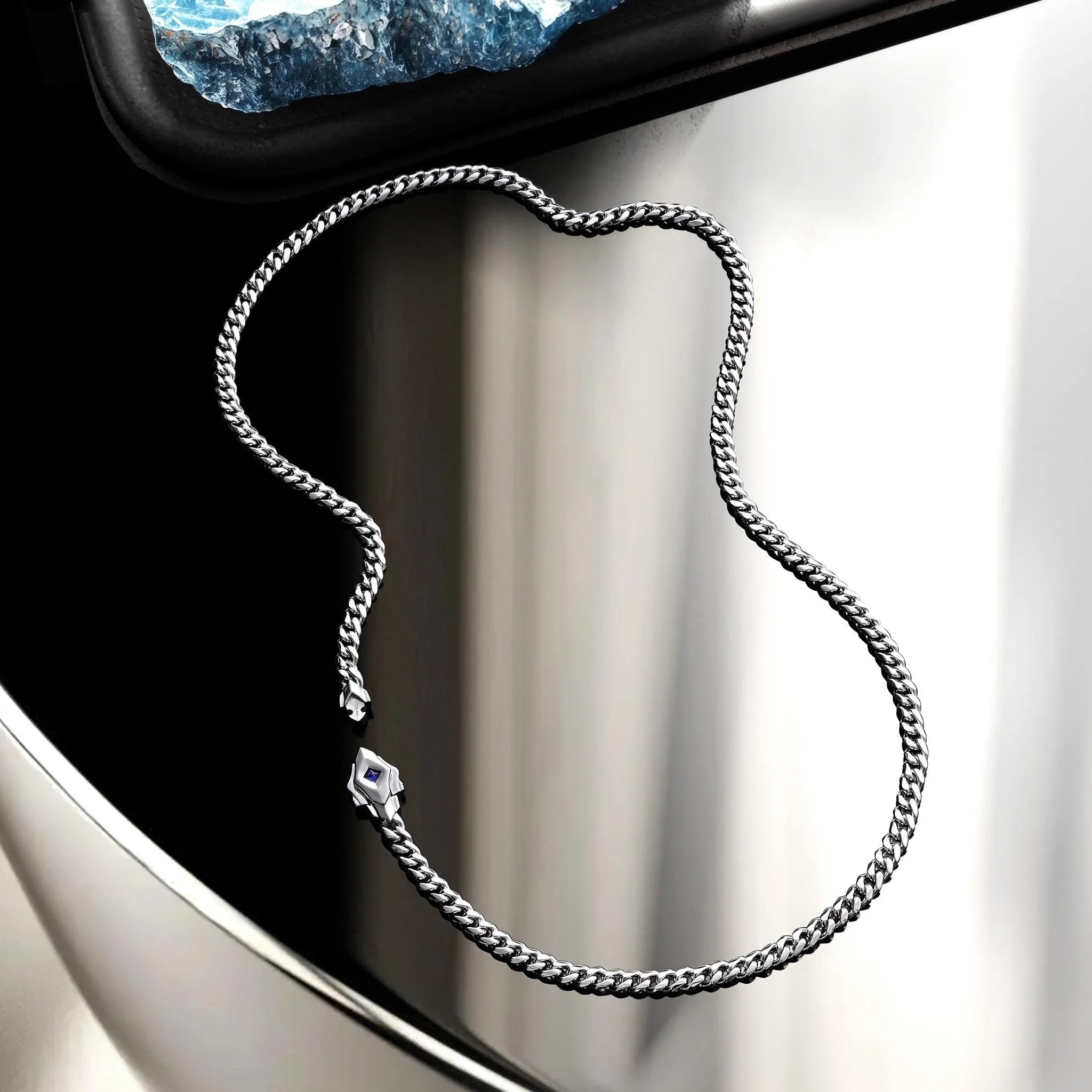 Ceylon Sapphire Clasp Chain Necklace