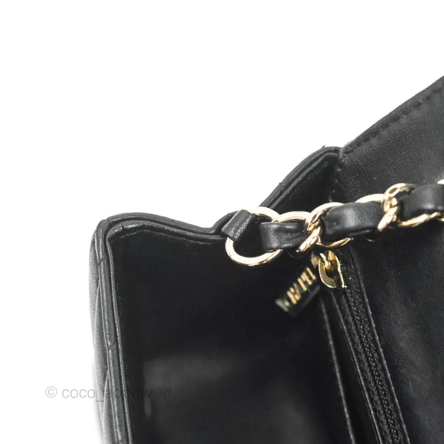 Chanel Chevron Mini Rectangular Flap Black Lambskin Gold Hardware