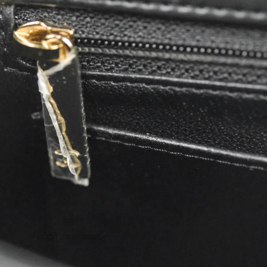 Chanel Chevron Mini Rectangular Flap Black Lambskin Gold Hardware
