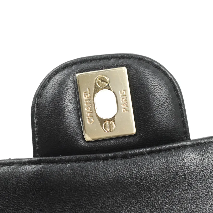 Chanel Chevron Mini Rectangular Flap Black Lambskin Gold Hardware