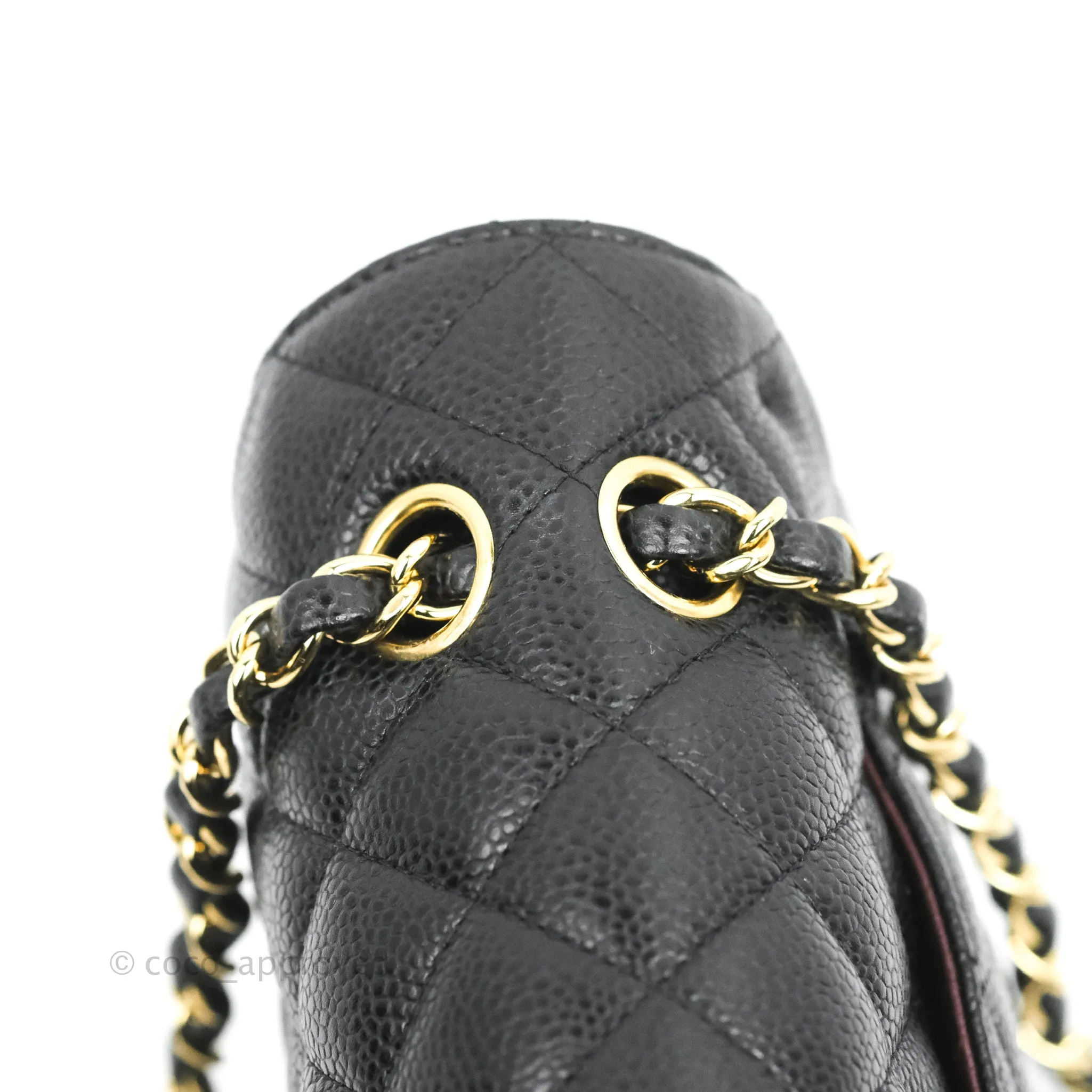 Chanel Classic M/L Medium Double Flap Black Caviar Gold Hardware
