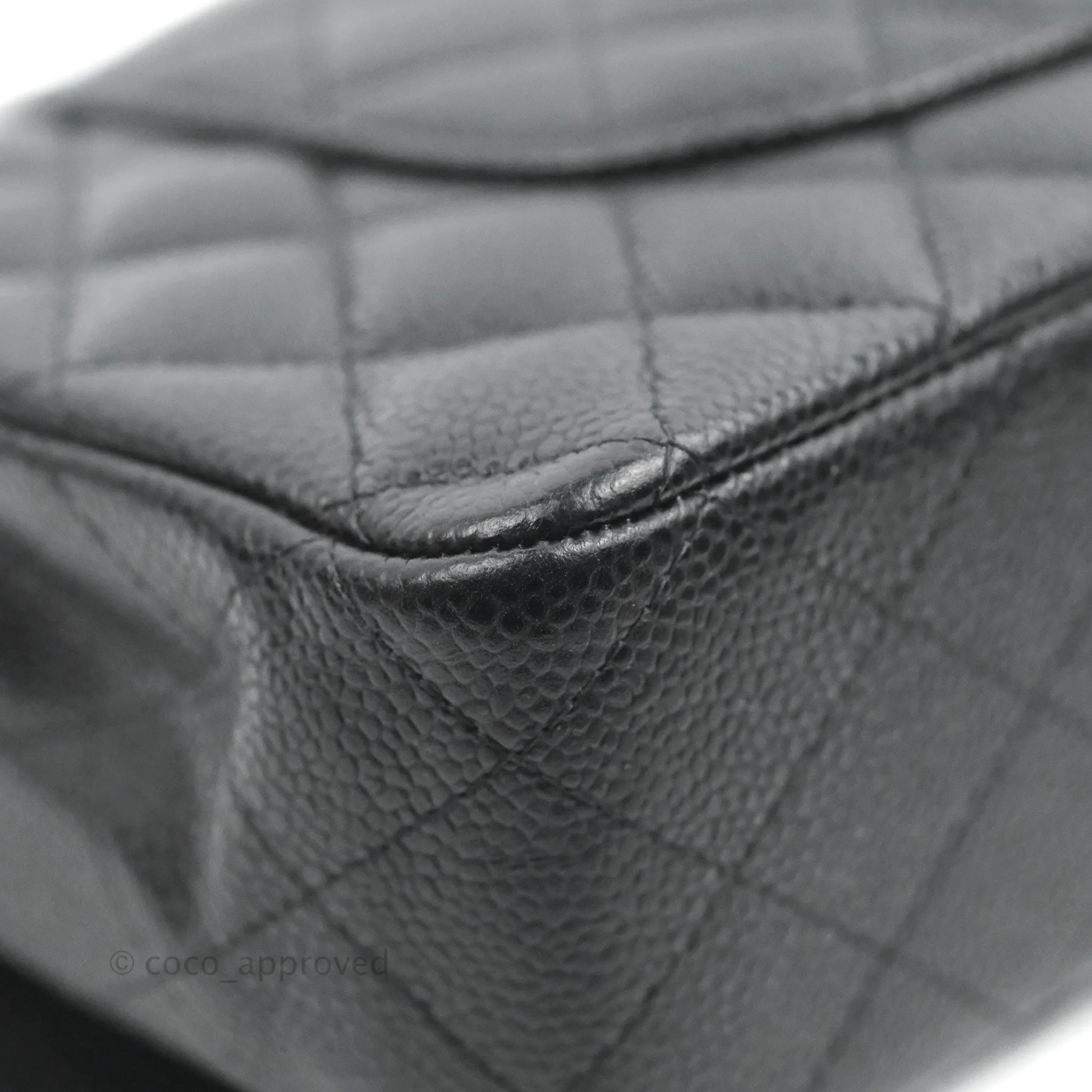 Chanel Classic M/L Medium Double Flap Black Caviar Gold Hardware
