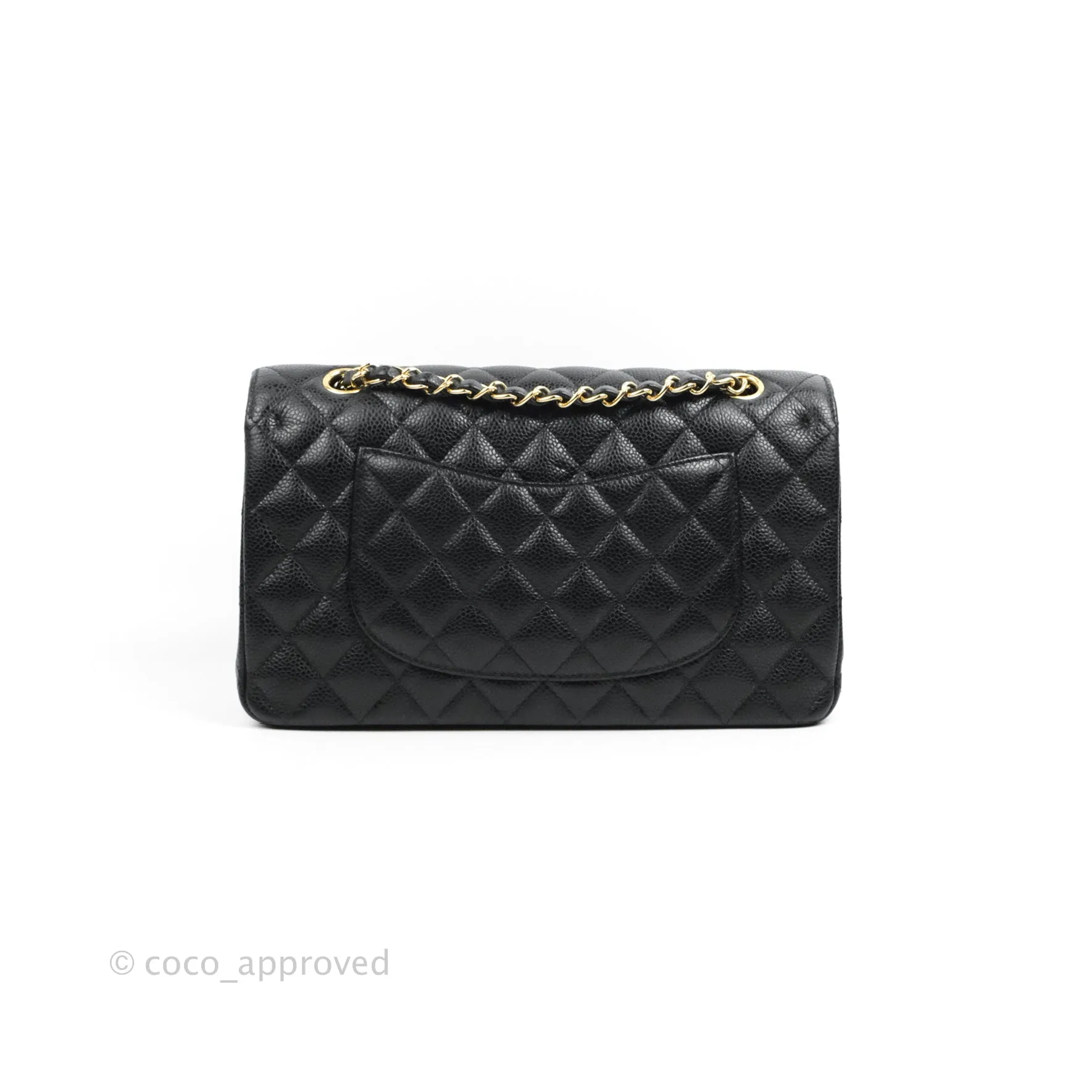 Chanel Classic M/L Medium Double Flap Black Caviar Gold Hardware