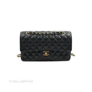 Chanel Classic M/L Medium Double Flap Black Caviar Gold Hardware