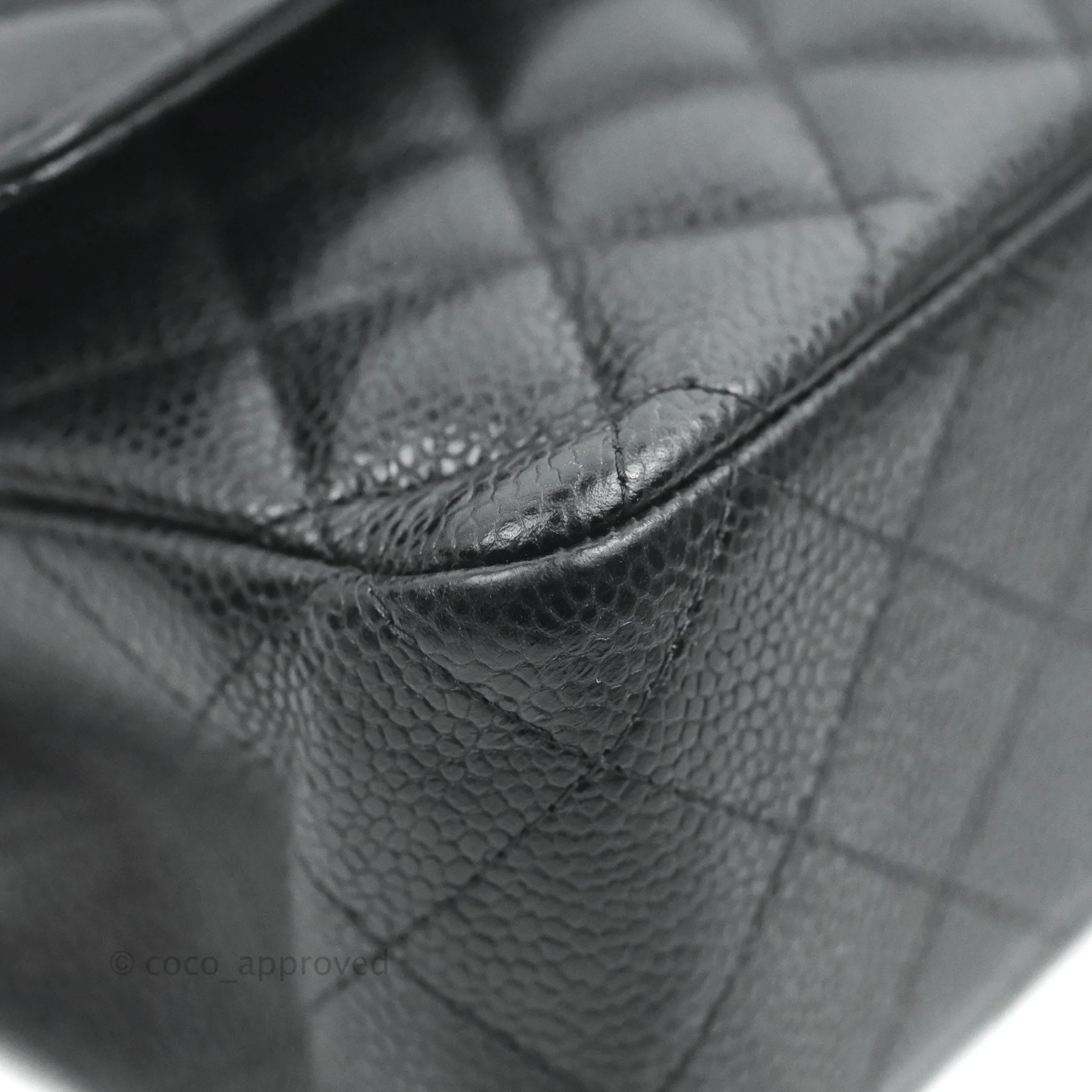 Chanel Classic M/L Medium Double Flap Black Caviar Gold Hardware